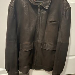 Neiman.Marcus leather bomber jacket